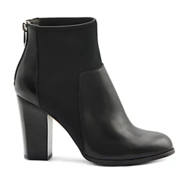 Adrienne Vittadini Leather Ratti Stretch Booties, Black, Like New, Size 11 - Picture 1 of 9